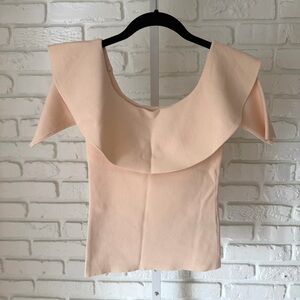 Club Monaco Blush Structured Off Shoulder Knit Top XS